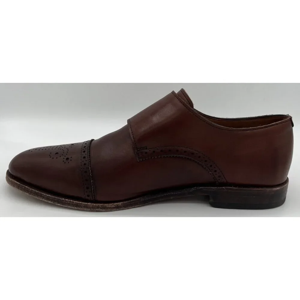 Allen Edmonds St. Johns Brown Leather Double Monk Strap Cap Toe Shoes Size 11D